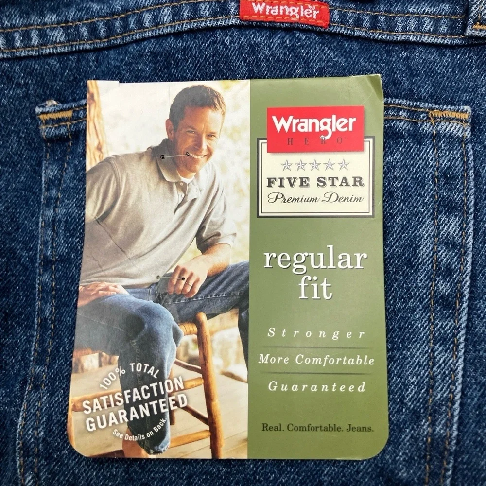 Wrangler Jeans 44 x 29 Stonewash WA307‎ Classic Five Pocket Relaxed Vintage Cool